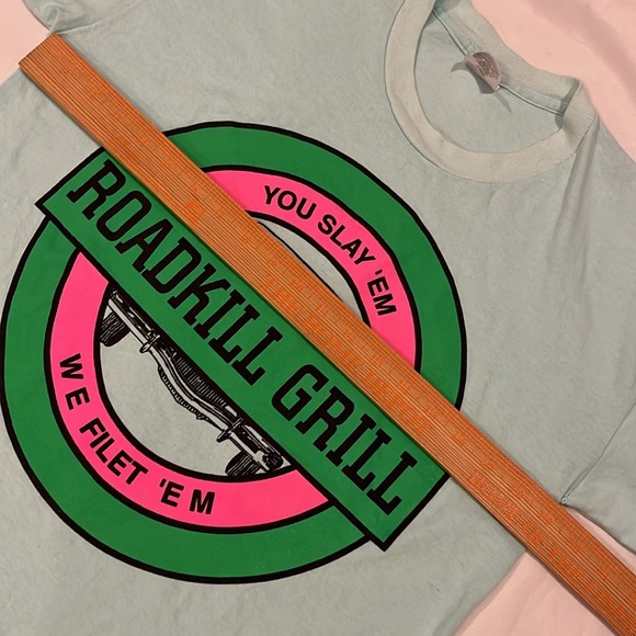 VTG Roadkill Grill T-shirt - Large, single stitch 1980s-90s - Picture 5 of 13